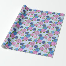Papel de regalo de Hortensias acuarela