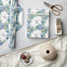 Papel de regalo de Hortensias en acuarela “Felicid