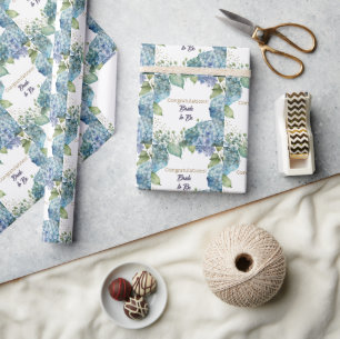 Papel de regalo de Hortensias en acuarela “Felicid