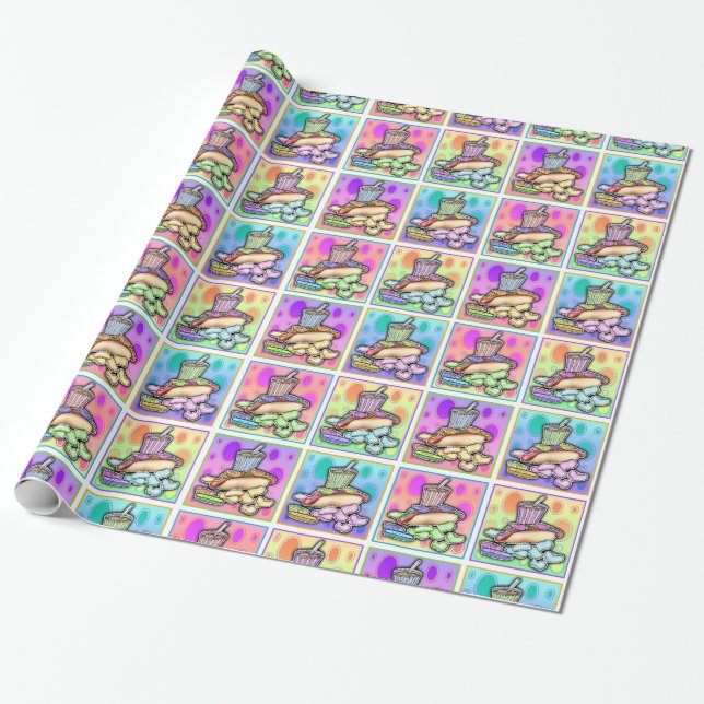 Papel de regalo de Hot Dog Pop Art (Desenrollado)