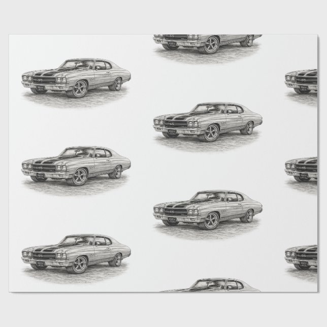 Papel de Regalo de Hot Rod (Superficie plana)