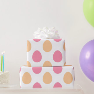 Papel de regalo de huevos de Pascua rosa melocotón