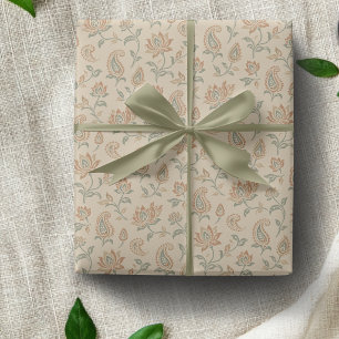 Papel de regalo de impresión en bloque de terracot