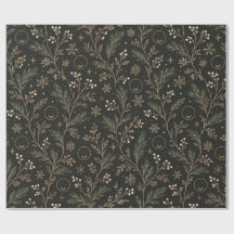 Papel de regalo de invierno con monograma de lujo