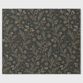 Papel de regalo de invierno con monograma de lujo