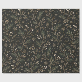 Papel de regalo de invierno con monograma de lujo