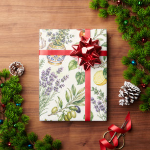 Papel de Regalo de Jardín de Limón Mediterráneo pa
