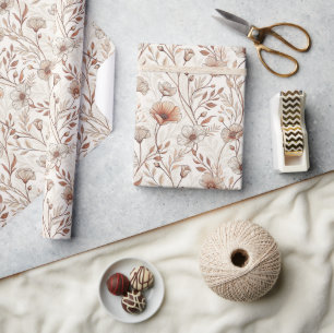 Papel de regalo de jardín floral botánico vintage