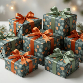 Papel de regalo de jardín floral de nasturcia dibu