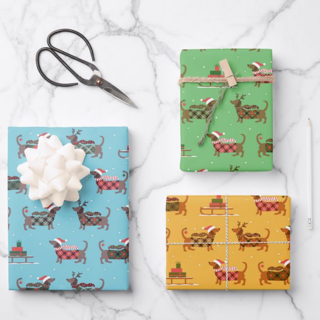 Papel de Regalo de Jersey de Dachshund de Vacacion (Anverso)