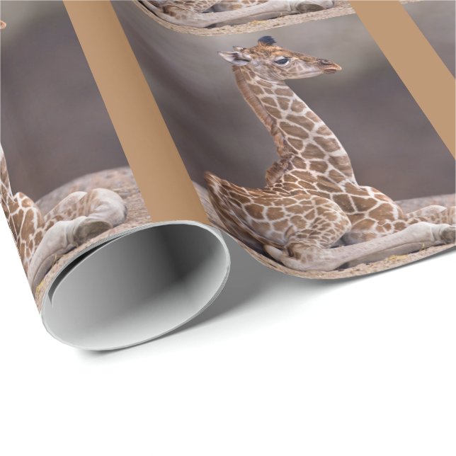 Papel de Regalo de Jirafa Bebé (Esquina del rollo)