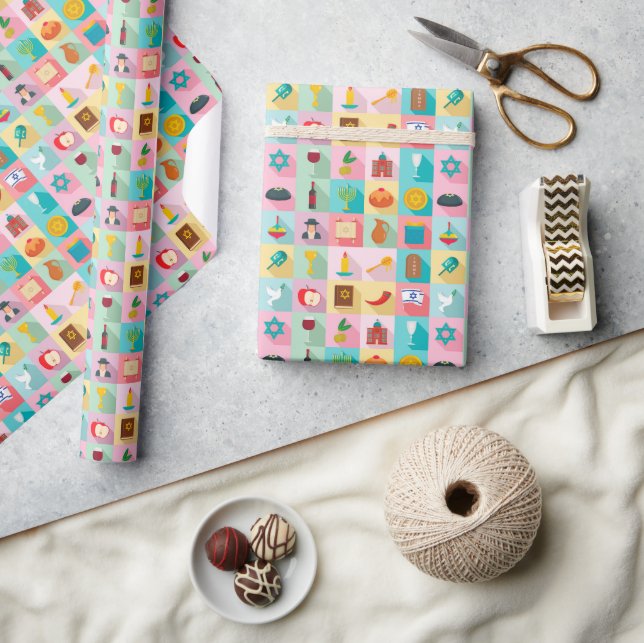 Papel de regalo de Judaica - Regalos de fiestas ju (Artesanía)