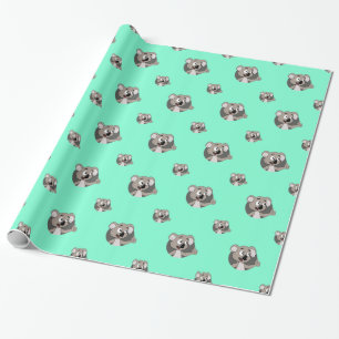 Papel de regalo de koala de dibujos animados