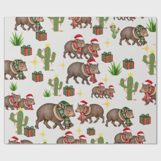 Papel de Regalo de la Familia Javelina de Navidad
