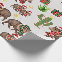 Papel de Regalo de la Familia Javelina de Navidad