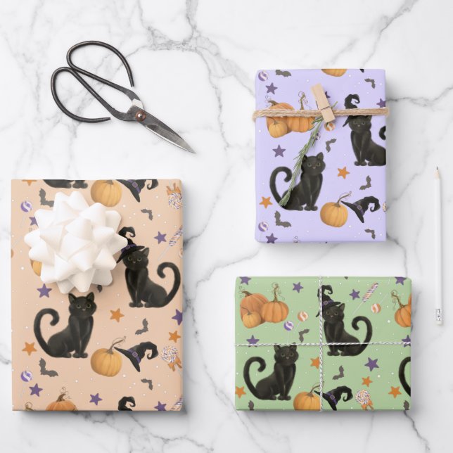 Papel de regalo de la fiesta de calabaza de Hallow (Anverso)