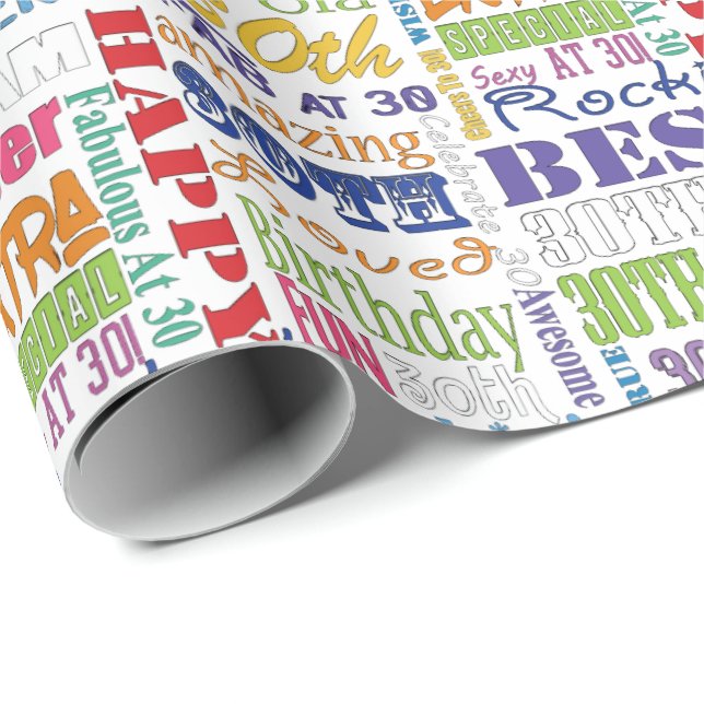 Papel De Regalo De la fiesta regalos únicos y trigésimos de (Esquina del rollo)