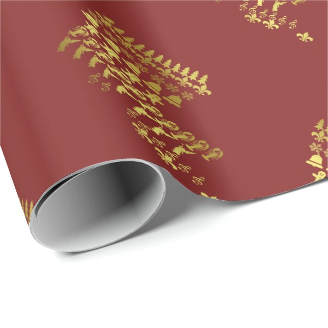 Papel de regalo de la impresión del oro del (Esquina del rollo)
