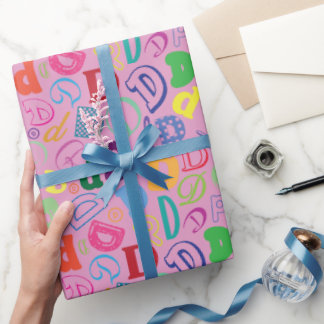 Papel de regalo de la letra del alfabeto D - Rosa