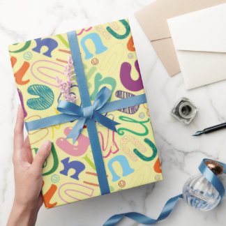 Papel de regalo de la letra del alfabeto U - Amari