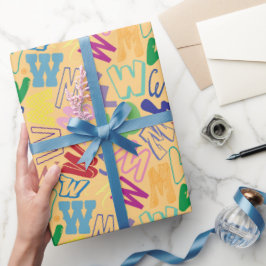 Papel de regalo de la letra del alfabeto W - Naran