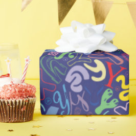Papel de regalo de la letra del alfabeto Y - Azul