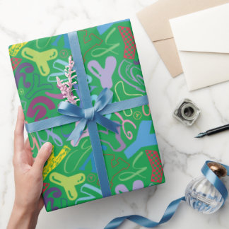 Papel de regalo de la letra del alfabeto Y - Verde
