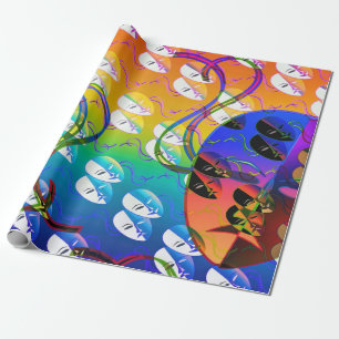 Papel de regalo de la máscara y