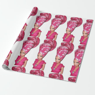 Papel de regalo de la muñeca del abrigo de la