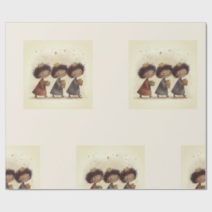Papel de regalo de la Natividad de los Tres Reyes