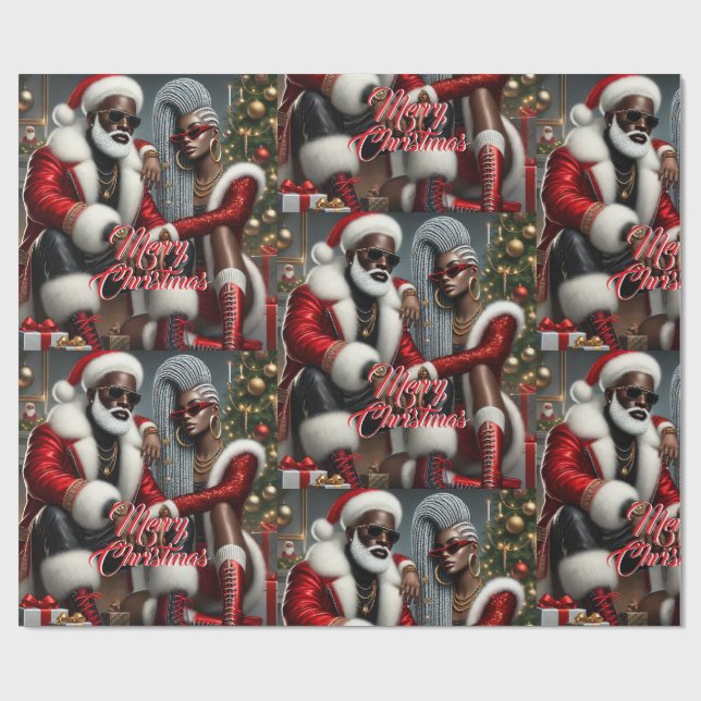 Papel de regalo de la realeza navideña (Superficie plana)