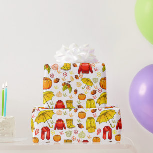Papel de regalo de la temporada de otoño