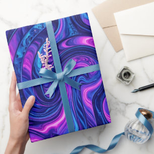 Papel de regalo de laberinto morado cósmico abstra