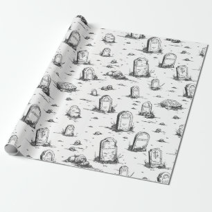 Papel de regalo de lápidas siniestras