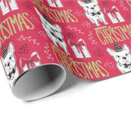 Papel de regalo de las Felices Navidad con el