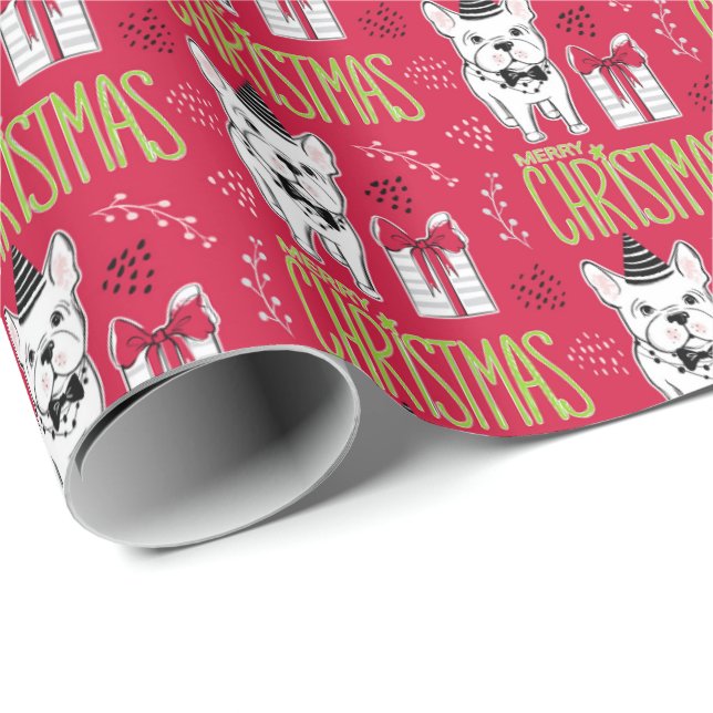 Papel de regalo de las Felices Navidad con el (Esquina del rollo)