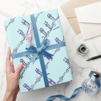 Papel de regalo de lecciones de baile (Azul)