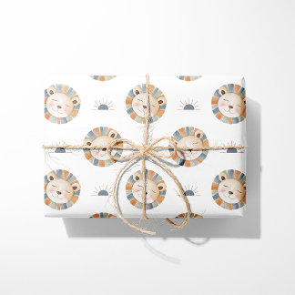 Papel de regalo de león Animalito bebé lindo