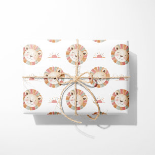 Papel de Regalo de León Caritas de Animales Bebés 