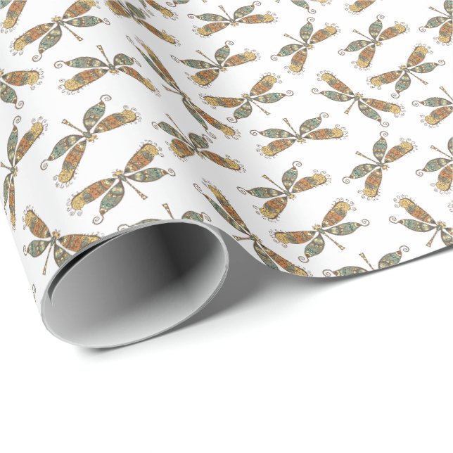 Papel de regalo de libélula (Esquina del rollo)
