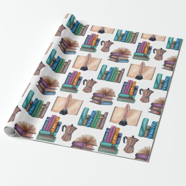 Papel de regalo de libros antiguos (Desenrollado)