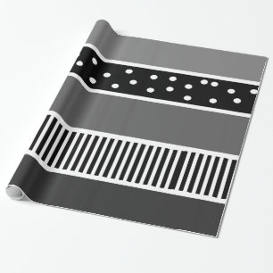 Papel de Regalo de Líneas Negras y Blancas con Lun