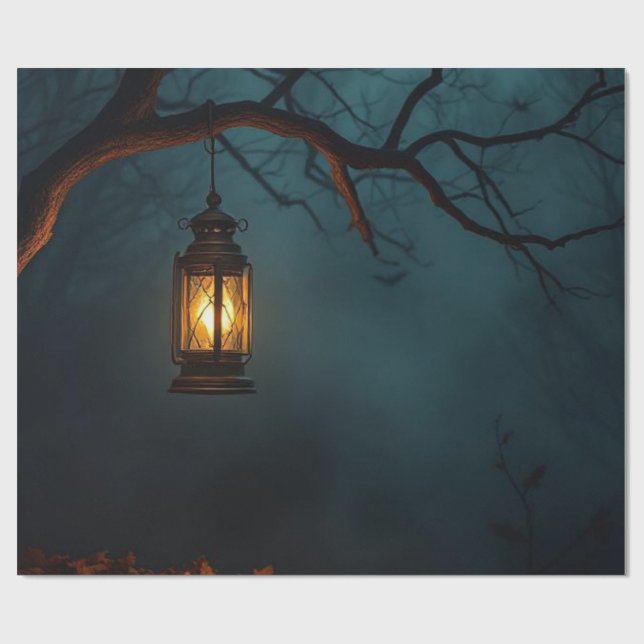 Papel de regalo de linterna espeluznante de Hallow (Superficie plana)