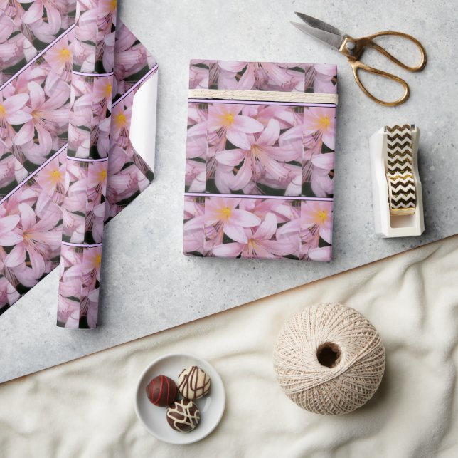 Papel de regalo de Lirio Belladona Rosa (Artesanía)