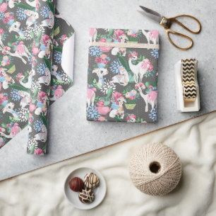 Papel de Regalo de Llamas y Flores