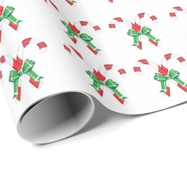 Papel de regalo de los Navidades de Candy Cane (Esquina del rollo)