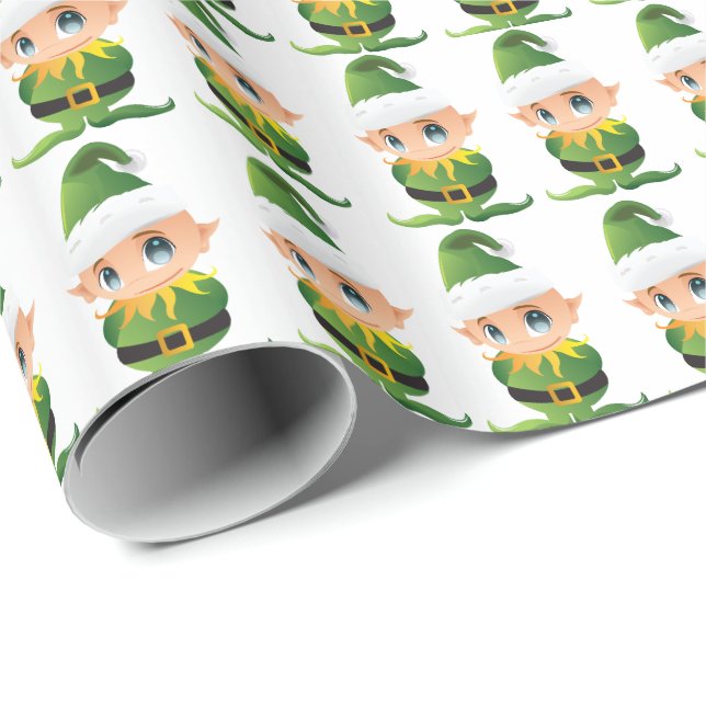 Papel de regalo de los Navidades elfos de Santa El (Esquina del rollo)