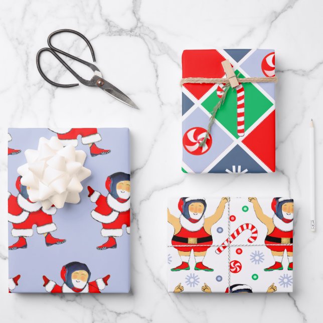 Papel de regalo de lucha libre para vacaciones (Anverso)