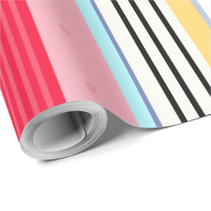 Papel de regalo de lujo con estampado de rayas