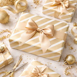 Papel de regalo de lujo dorado y blanco